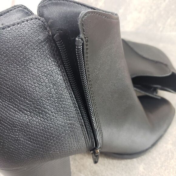 Sun Stone Boots Womens 10 M Black Block Heel Zip Ankle Booties Graceyy - Picture 7 of 12